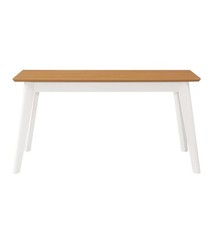 Dining Bench, Wooden Bench Seat in Oak & White, Dining/Kitchen Table Bench, 90cm