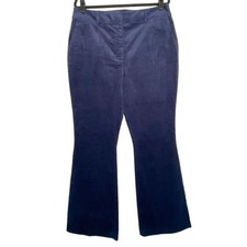Boden NWT Navy Blue Corduroy Cord Fitted Flared Trousers 14 Long