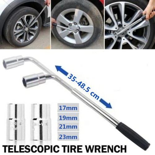 Extendable wheel brace - extendable, wrench
