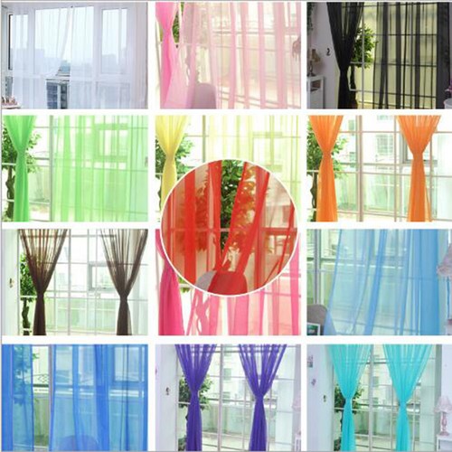 Voile curtains pair - curtains, (2