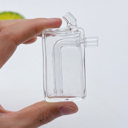 Mini clear glass hookah - 2.8",