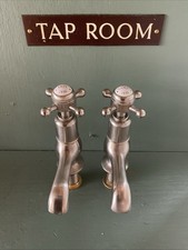 Refurbished Nickel Belgravia 85mmProjection  Basin Taps Great Quality L4