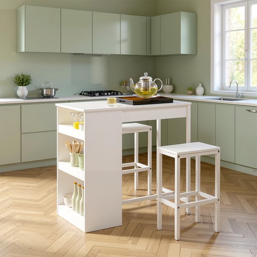 White tall breakfast bar table - white,