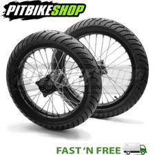 Road Legal Supermoto BIG Wheels 16" & 14" Tyres Set SDG Hub Pit Bike Motorcycle