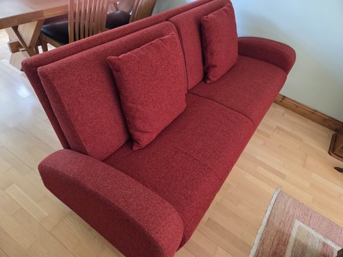 Large red sofa bed - ,