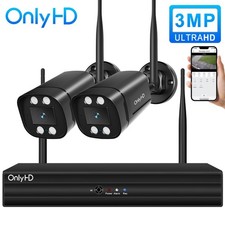 Wireless WiFi CCTV System Security Kit HD 3MP 4CH NVR Home Outdoor 3MP Camera