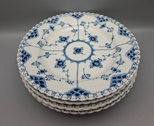 Set of 4 Lancheon Plates Royal Copenhagen Blue Fluted Full Lace – 23cm Diameter