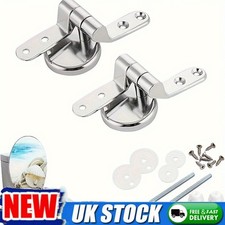 WC Toilet Seat Hinges Universal Part Replacement Fittings Hinge Set Silver
