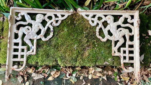 Pair antique victorian cast - antique,