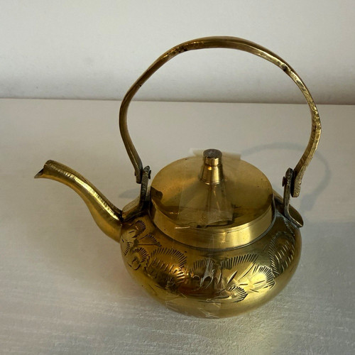 Brass teapot kettle with - brass,