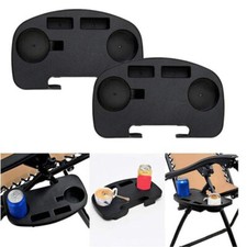 2pcs Zero Gravity Recliner Sun Lounger Chair Clip Side Tray Table Cup Holder BU