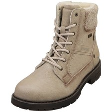 Mustang Side Zip Low Heel Womens Ankle Boots in Off White - 5.5 UK
