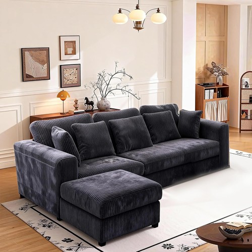 Shaped corner sofa with - corner,