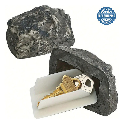 Door key rock hide keep - rock,