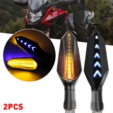 2x Motorcycle 17 LED Turn Signal Indicators Motorbike Flowing Light Lamp Amber