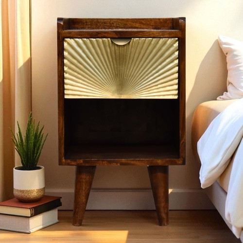 Gold sunrise bedside table - gold,