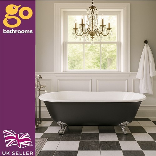 Black freestanding bath - black,