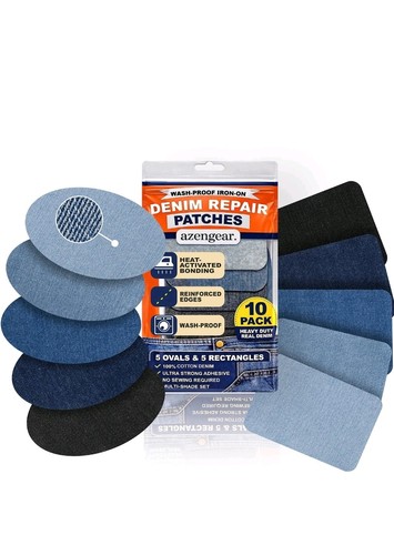 Iron denim repair patches - iron-on,