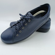 Ecco Soft 2.0 Womens Leather Comfort Shoes Navy Lace Up UK Size 8/8.5 EU 42