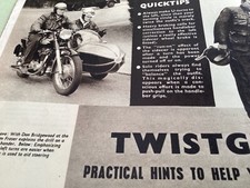 SIDECAR COMBINATION OUTFIT DRIVING TIPS PERIOD 1962 MOTORCYCLE ARTICLE.