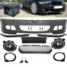 Bumper Saloon Touring + Fog Set For M Sport + Fitting Kit Fits BMW E46
