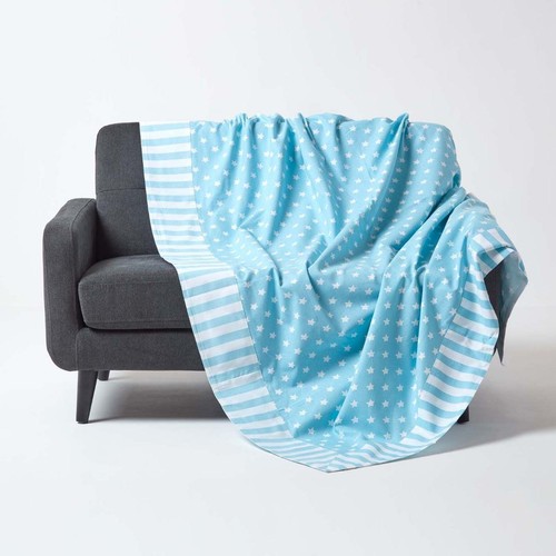 Blue stars decorative throw - blue,
