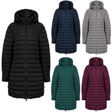 Women's Quilted Coat Long Warm Winter Puffer Parka Jacket with Detachable Hood