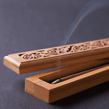 Incense Holder Wood Incense Stick Holder Burning Incense Box Burner Ash Catcher