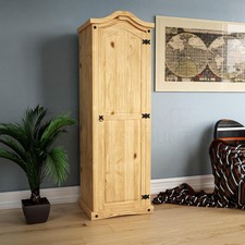 Corona 1 2 3 Door Wardrobe Mexican Solid Pine Wood Clothes Bedroom Storage