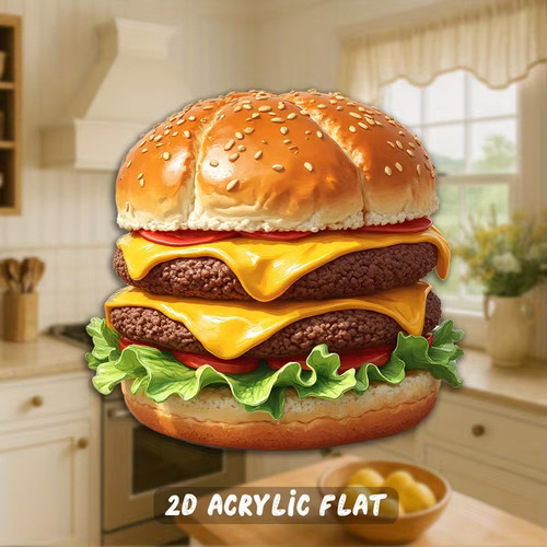 Cheeseburger fridge magnet - cheeseburger,