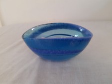 Murano Bowl Italian Art Glass Hand Blown Candy Trinket Dish Blue Bowl