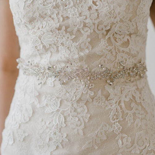 Rhinestone dress belt bridal - rhinestone,