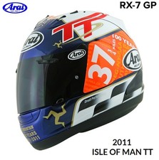 RARE #ARAI RX-7 GP - MOTORCYCLE HELMET - 2011 ISLE OF MAN TT - MEDIUM MINT COND