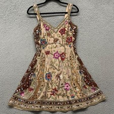 Sherri Hill Dress Womens 12 Beaded Velvet Fairy Sweetheart Prom Floral Sequins