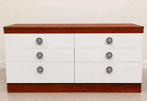 1970s teak six drawer chest - teak, of