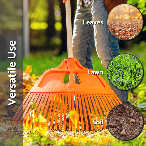 Plastic garden rake leaves - rake,