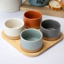 5 Piece Bowl And Tray Set Home Table Snack Nibble Dip Serving Stoneware Pots