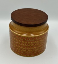 Vintage Hornsea Saffron Pattern Small Canister/Jar w Dark Wood Lid 1970’s