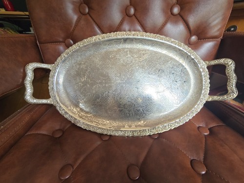 Vintage silver plated oval - vintage,