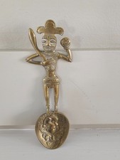 Tribal African brass motif ornamental vintage retro spoon decor piece