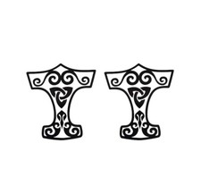 2 x Norse Viking Thor Hammer