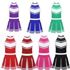 UK Girls Cheer Leader Costume Two Piece Students Cheerleading Uniform Dress