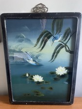 Reverse Painted Asian Glass