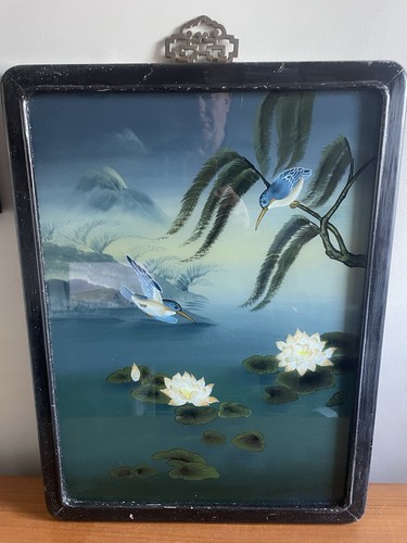 Reverse painted asian glass - asian,