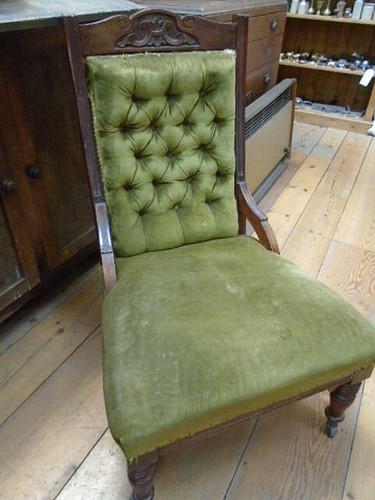Antique green velvet - green,