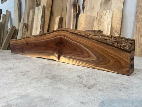 Solid figured walnut fireplace - solid,