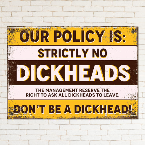 Dickheads retro metal sign - dickheads,