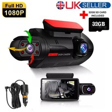 Dash Cam Pro Car Camera Recorder Dual Front and Inside HD 1080P Night + SD Card
