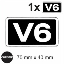 V6 3D Chrome Black Car Domed