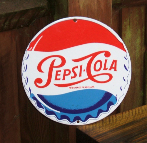 Enamel sign pepsi cola - enamel,